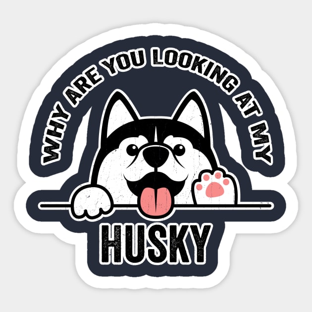 Why are You Looking at My Husky Sticker by KennefRiggles